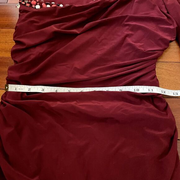 DEB Y2K Mini Dress One Shoulder Romantic Ruched Rhinestone Prom HOCO Sexy - Picture 8 of 9